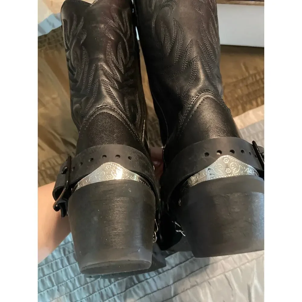 Laredo Men's McComb Western Black Trucker CB cowboy boots size 10.5 D